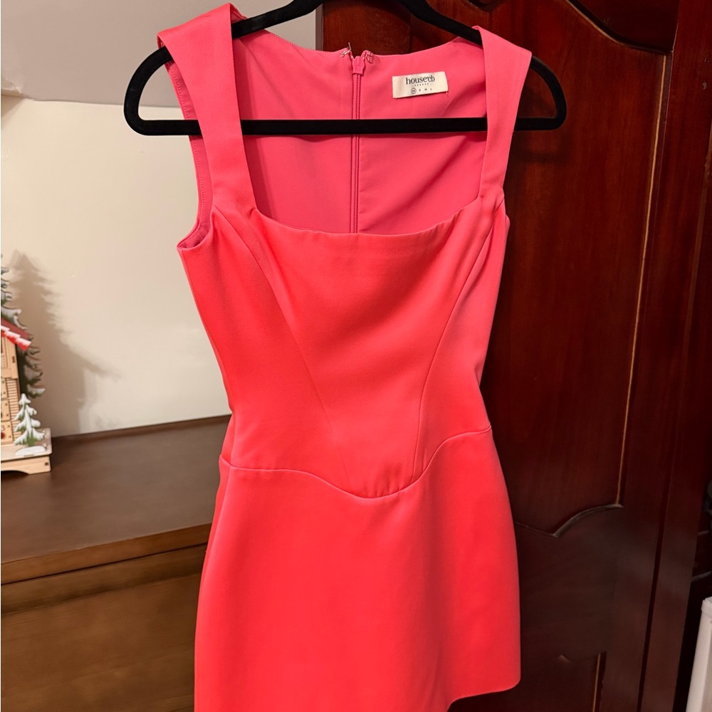 House of CB Hot Pink Square Neck Mini Dress